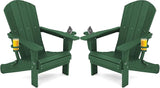 SERWALL Adirondack Chair with Cup Holders - Composite Adirondack Chairs Set of 2 HDPE Outdoor Chairs All Weather Use - Photo 1