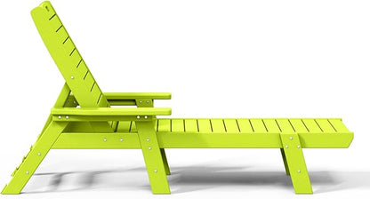 WO WESTIN OUTDOOR HDPE Laguna Poly Reclining Chaise Lounge, Lime