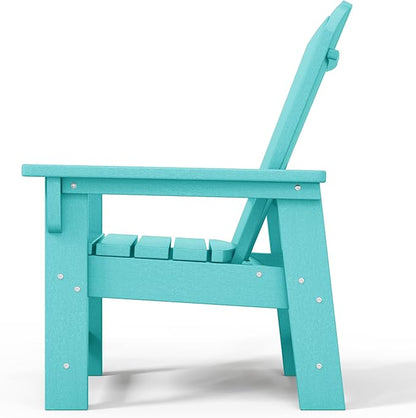 WestinTrends Malibu Kids Outdoor Adirondack Plastic Patio Chair (Set of 2), Turquoise