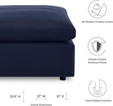 Modway Commix Outdoor Patio Overstuffed Sectional Sofa Ottoman in Navy - Photo 5