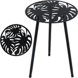 1 Pack Metal Outdoor Side Tables Small Outside Round End Table for Patio Modern Accent Garden Corner Table for Small - Photo 9