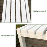 Outdoor Garden Bench, 3 Seater Metal Patio Benches, Park Seat for Lawn, Yard, Porch, Backless Furniture Seating - Photo 4