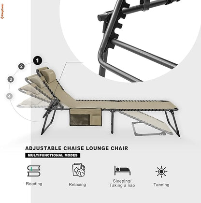KingCamp Folding Outdoor Chaise Lounge
