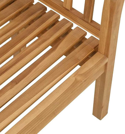 Solid Teak Wood Garden Bench 47.24 x 21.06 x 33.46 in Brown with Carved Armrests and Robust Square Legs for Outdoor Seating and Durable Furniture