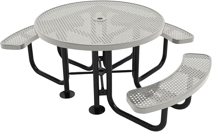 COATEDOUTDOORFURNITURE Heavy-Duty Portable Outdoor Picnic Table with Umbrella Hole - Photo 1