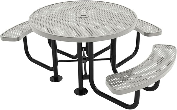 COATEDOUTDOORFURNITURE Heavy-Duty Portable Outdoor Picnic Table with Umbrella Hole - Photo 1