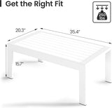 All-Weather Aluminum Outdoor Coffee Table, Modern Coffee Table for Outside - Photo 2
