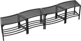 Heavy-Duty Outdoor Metal Benches Set of 4, Backless Curved Fire Pit Seating with Weatherproof, Quick Assembly for Patio - Photo 7