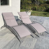 Domi Pool Lounge Chairs Set of 2, Aluminum Adjustable Outdoor Chaise Lounge - Photo 1