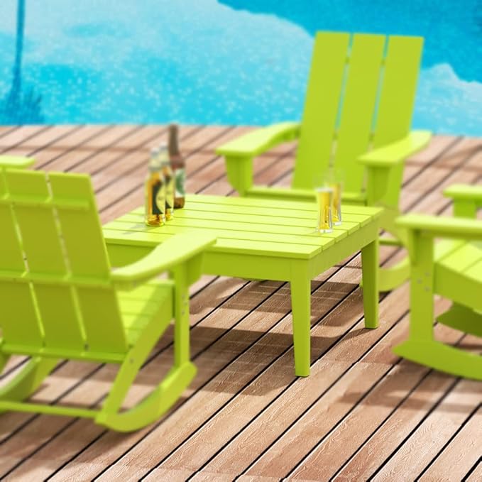 WestinTrends Ashore Outdoor Coffee Table, 32 Inch All Weather Poly Lumber Adirondack Patio Coffee Table Square Low Table - Photo 2