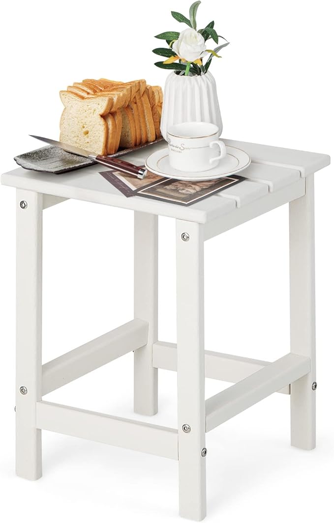 Tangkula Square Outdoor Side Table, Weather Resistant HDPE Adirondack Table - Photo 1