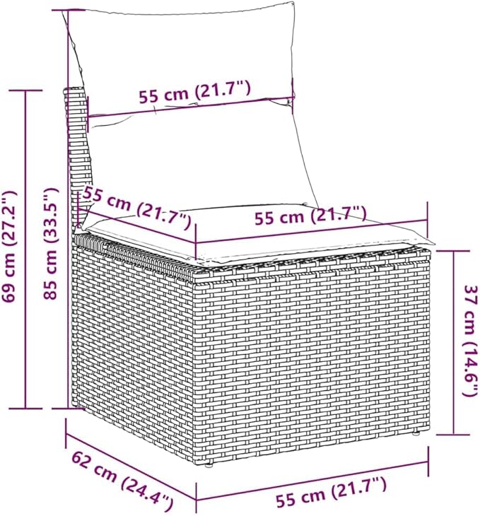 vidaXL Garden Chair Black, Cream White