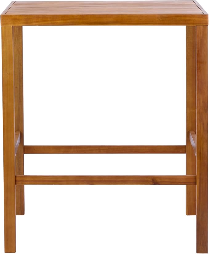 Christopher Knight Home Balew Acacia Wood Outdoor Bar Table, Wooden Patio Bar Height Table - Photo 6