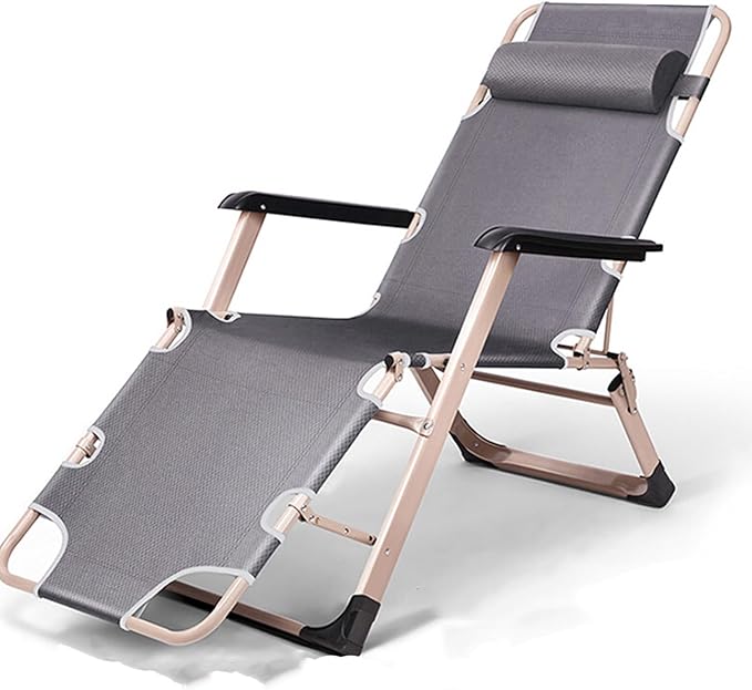 Chair Reclining Lounge Chair Patio Chairs, w/Removable Cushion & Headrest, Reclining Camping Chair w/Upgraded Lock - Photo 1
