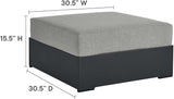 Modway Tahoe Aluminum Ottoman Gray with Weather-Resistant Cushion-Ideal as Outdoor Footstool, Patio or Sunroom Furniture - Photo 3