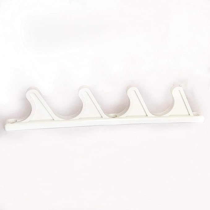 KOMORAX 4 pcs 4 Position Nylon Adjustment Brackets for Patio Outdoor Lawn Yard Furniture or Chaise Lounges, Replacement, Back Support, Back-Height Multi Position Adjuster 9 1/2" L x 1/2" W (White)