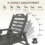 Mdeam 6-Position Pool Lounge Chairs Set of 2, 24" W Oversized Sun Tanning Chair, 500LBS Capacity - Photo 3