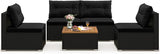 Tangkula 5 Piece Rattan Sofa Set, Outdoor Wicker Furniture Set w/Seat & Back Cushions, Square Coffee Table - Photo 1