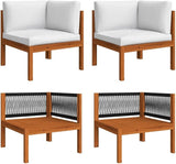 6-Piece Acacia Wood Garden Lounge Set with 8 Cushions, Modular Outdoor Patio Furniture for Balcony or Terrace - Photo 4