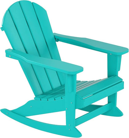 WestinTrends Malibu Outdoor Patio Porch Rocking Adirondack Chair (Set of 4), Turquoise