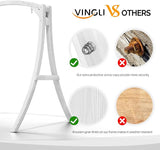 VINGLI 5FT Porch Swing Frame, 1000LBS Heavy Duty A-Frame Wooden Porch Swing Stand with Curved Arc Top - Photo 3