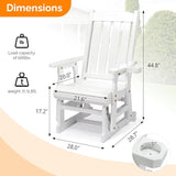 VINGLI Wooden Patio Glider, Heavy Duty 600 LBS Outdoor Glider with Cup Holders - Photo 3