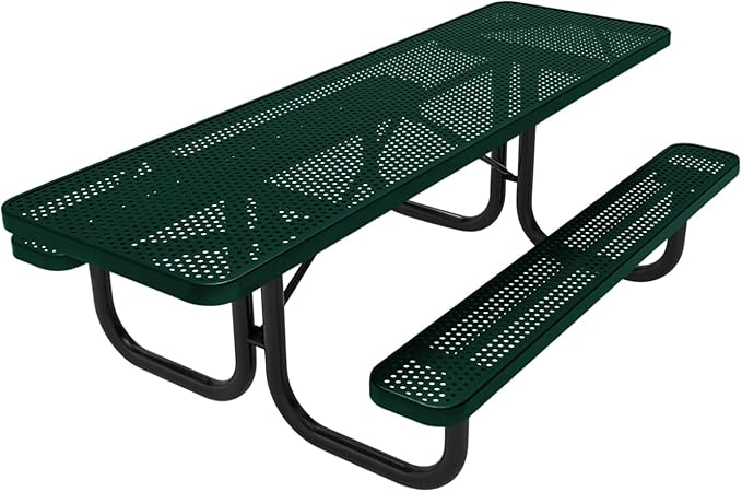 Coated Outdoor Furniture Heavy-Duty Portable ADA-Compliant Outdoor Picnic Table - Photo 1