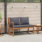 Outdoor Sectional Sofa Acacia Wood Garden Bench Dark Grey 45.1 x 23.8 x 31.9 in, Seats 2, 242.5 lbs Weight Capacity - Photo 2