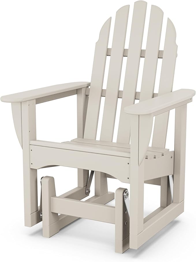 POLYWOOD ADSGL-1SA Classic Adirondack Glider Chair, Sand