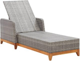 Sun Lounger Grey with Adjustable Backrest and Cushion, 5 Position Reclining Outdoor Chaise Lounge for Patio Garden - Photo 5