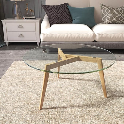 Royalty 54" Inch Round Tempered Glass Table Top – Clear Table Top Glass – Useful for Replacement, Tabletop Protector, Patio, Dining, Coffee, Desks - 1/4" Thick Flat Polished Edge