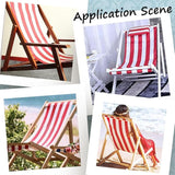 GORGECRAFT Beach Sling Chair Oxford Cloth with Pillow 44x17 Red and White Stripes Casual Lounge Lawn Chair Webbing - Photo 5