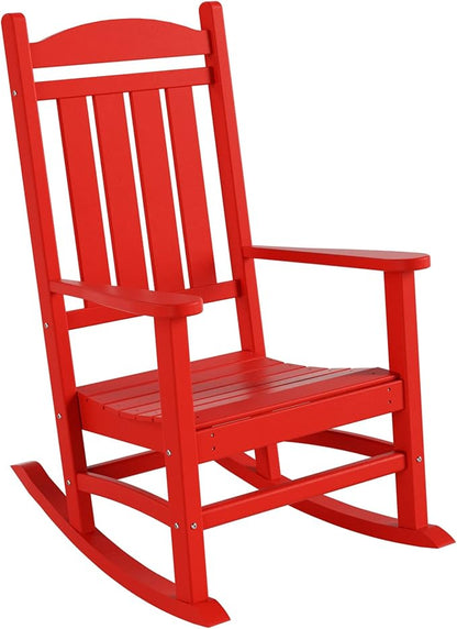 WO WESTIN OUTDOOR HDPE Laguna Classic Porch Rocking Chair (Set of 2), Red