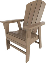 WestinTrends Malibu Outdoor Patio HDPE Plastic Adirondack Dining Chair Weathered Wood - Photo 4