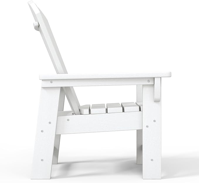 WestinTrends Malibu Kids Outdoor Adirondack Plastic Patio Chair (Set of 2), White