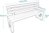 Outdoor Metal Garden Bench, Outdoor Benches Weatherproof with Backrest, Patio Bench for Outside Park, Picnic, Yard - Photo 2