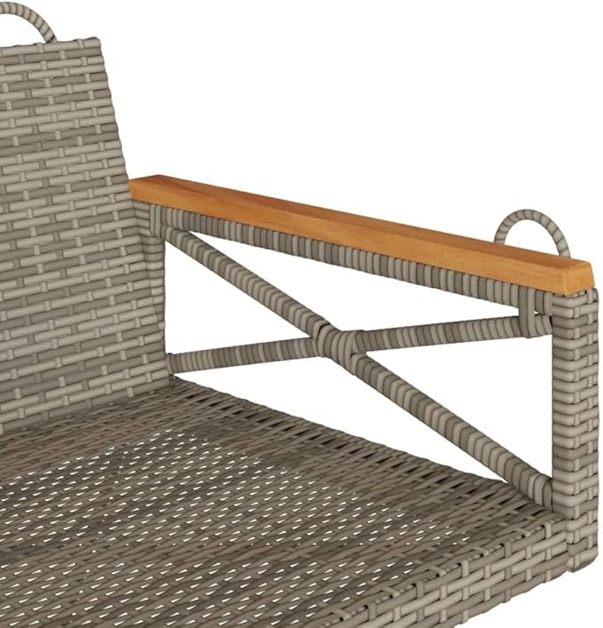 1 Seater Patio Swing Bench, Synthetic Rattan Hanging Chair for Garden, Balcony, and Outdoor Leisure - Photo 7