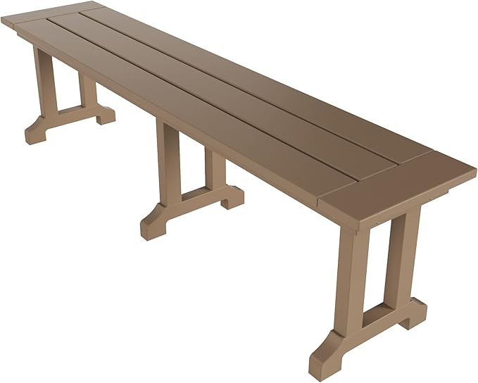 WO WESTIN OUTDOOR HDPE Laguna Trestle 65" Bench,Weathered Wood