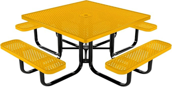 COATEDOUTDOORFURNITURE Heavy-Duty Portable Outdoor Kids Table with Umbrella Hole, Punched Steel Kids Picnic Table - Photo 1