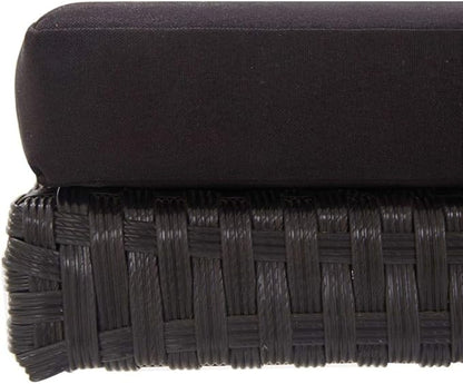 Outdoor Sun Bed Black Poly Rattan Standard Convertible Furniture,Comfort and Style Outdoor Garden Bench with Convertible Sun Lounger Modern Minimalist Design for , Patio or Terrace Patio Furniture