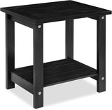 Black Adirondack Outdoor Accent Table – Weather-Resistant Acacia Wood Outdoor End Table with Double Storage - Photo 1