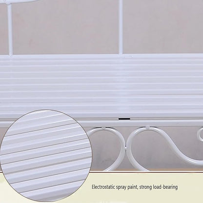 Outdoor Metal Garden Bench, Patio Seating with Backrest & Armrests, 2-3 Person Capacity, Stylish Black Bench for Balcony, Porch, Courtyard, Park Furniture