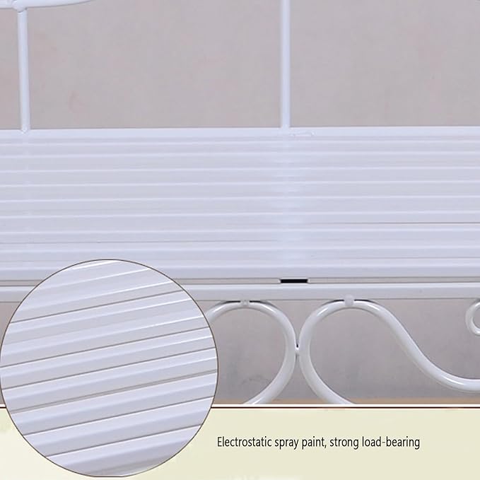 Outdoor Metal Garden Bench, Patio Seating for 2-3 with Backrest & Armrests, Perfect for Balcony, Porch, Courtyard & Park - Durable Red Patio Furniture