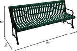 COATEDOUTDOORFURNITURE Coated Outdoor Furniture Heavy-Duty Outdoor Bench Thermoplastic Coated, Slated Steel - Photo 2