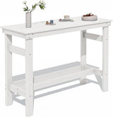 SERWALL 41" Outdoor Bar Table with 1.6" Umbrella Hole, HDPE Patio Bar Counter Height Table - Photo 1