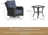 6 Piece Patio Furniture Set, All-Weather Wicker Outdoor Conversation Set with Swivel Rocking Chair and 6 Inch Thick - Photo 2