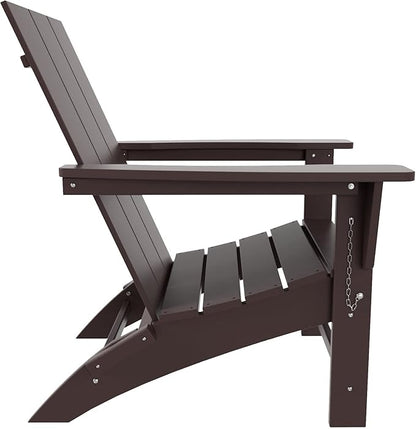 WestinTrends Ashore Modern Outdoor Folding Adirondack Chair (Set of 2), Dark Brown