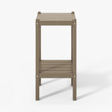 WestinTrends Malibu 36" Outdoor Adirondack HDPE 2-Tier Patio Side Table, Weathered Wood - Photo 1