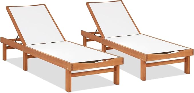 LDAILY Moccha Outdoor Chaise Lounge Chair, Patio Recliner Chaise Lounge with 5 Positions Backrest - Photo 8