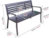 Metal Garden Bench, Outdoor Park Bench, Patio Bench Weatherproof, Porch Bench, Aluminum Alloy Frame, for Porch, Lawn - Photo 2